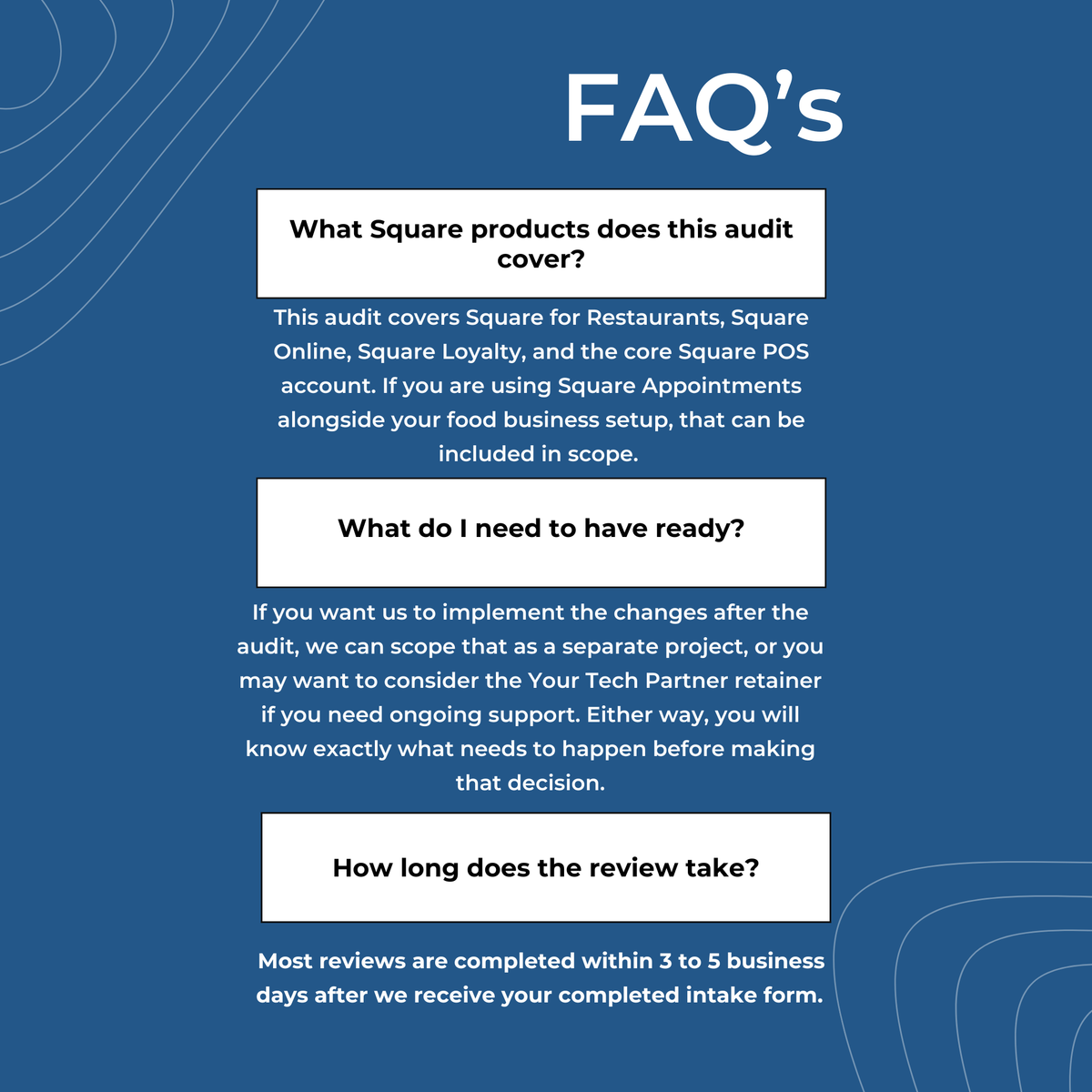 Square Setup Audit