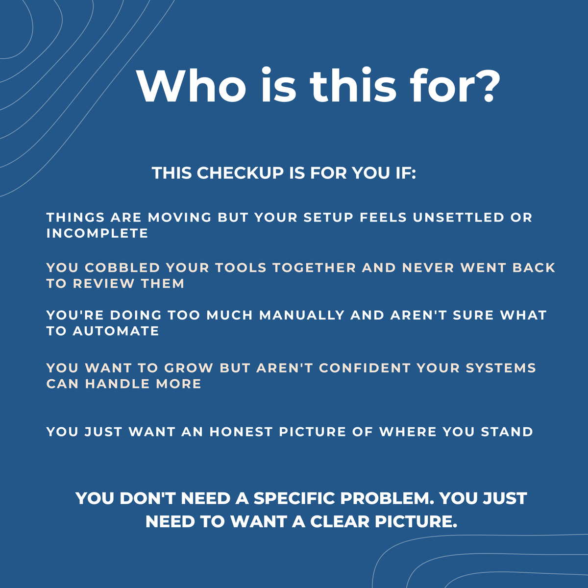 The Booking System Checkup