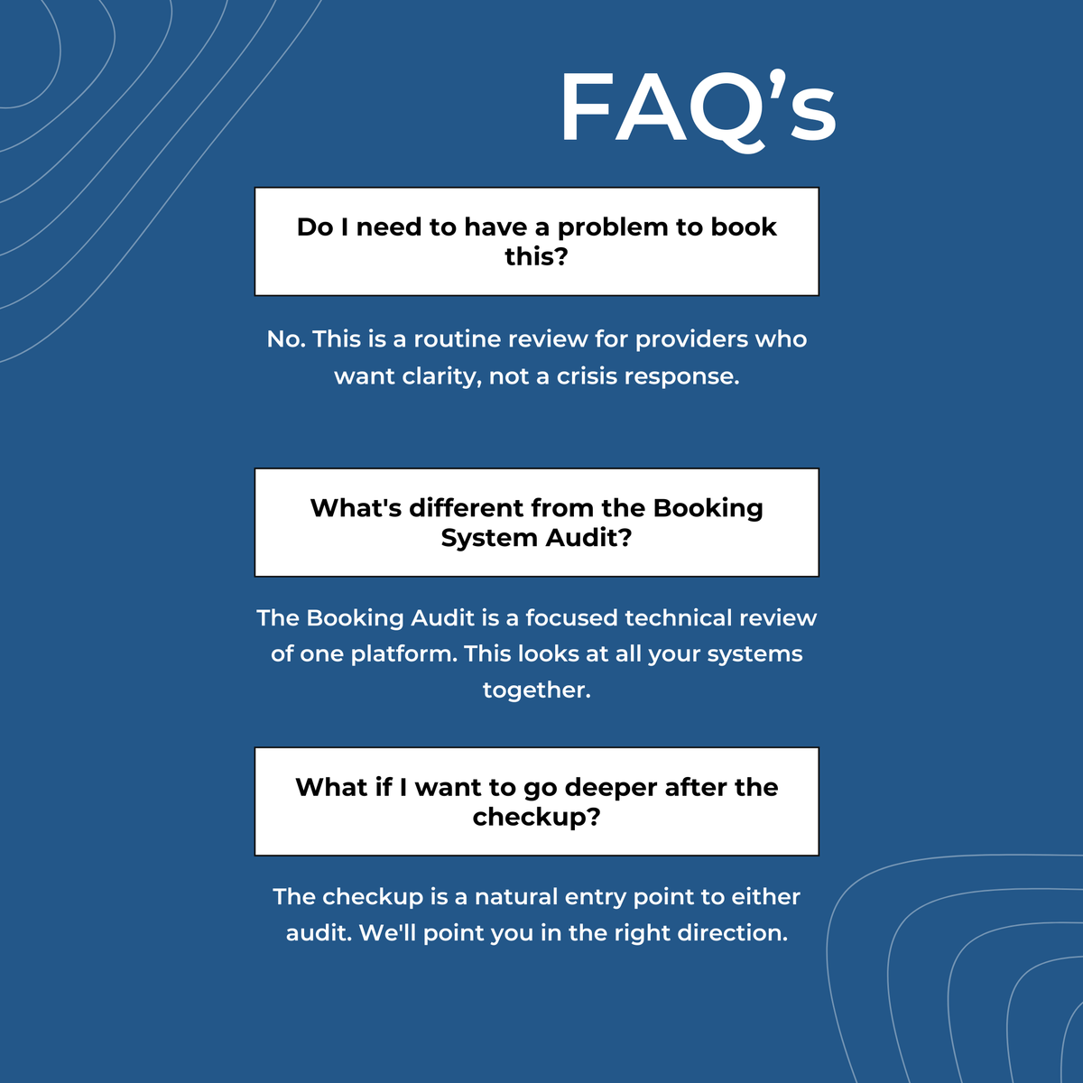The Booking System Checkup