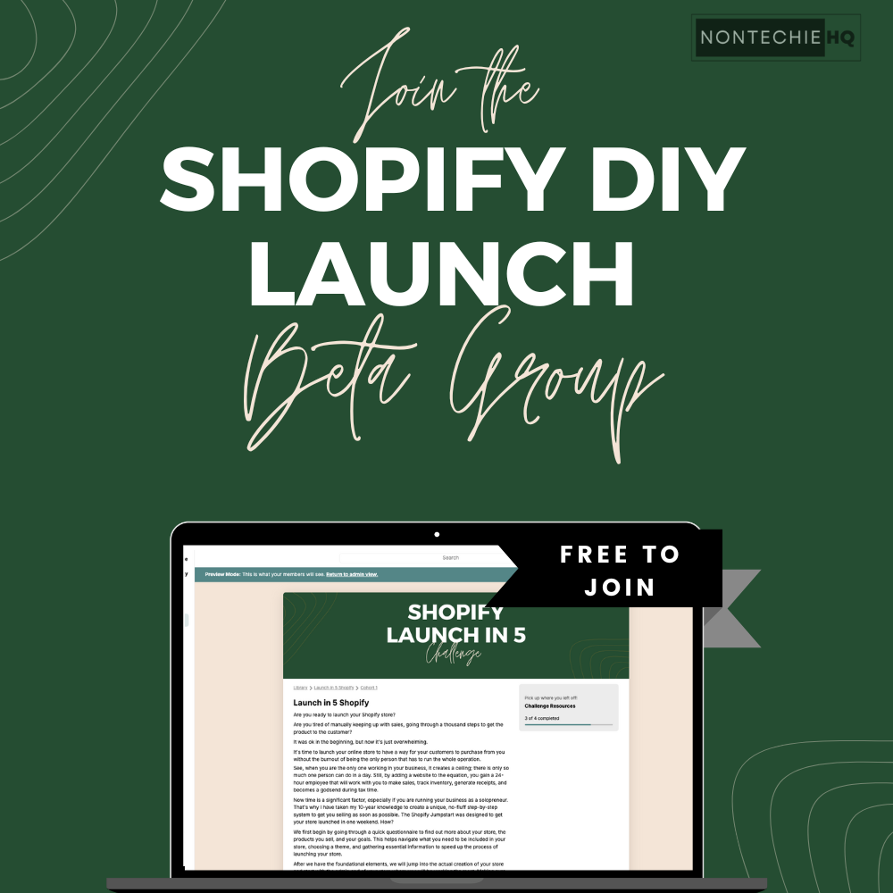 Shopify DIY Launch Beta